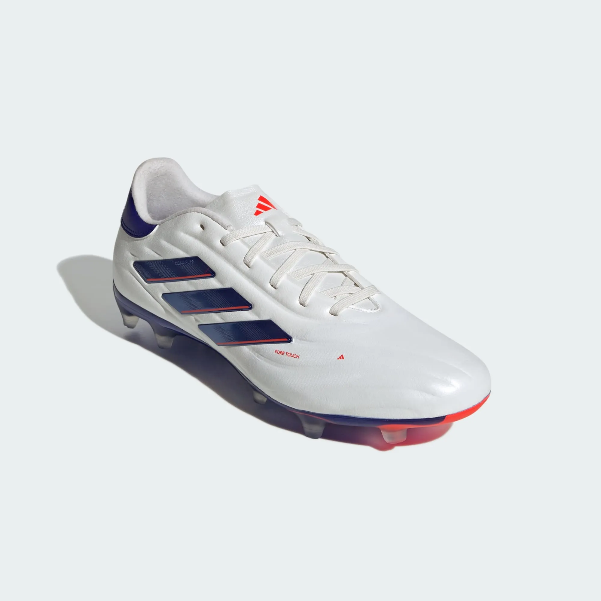adidas Copa Pure 2 Pro Firm Ground Soccer Shoes | Cloud White-Lucid Blue-Solar Red | Men's