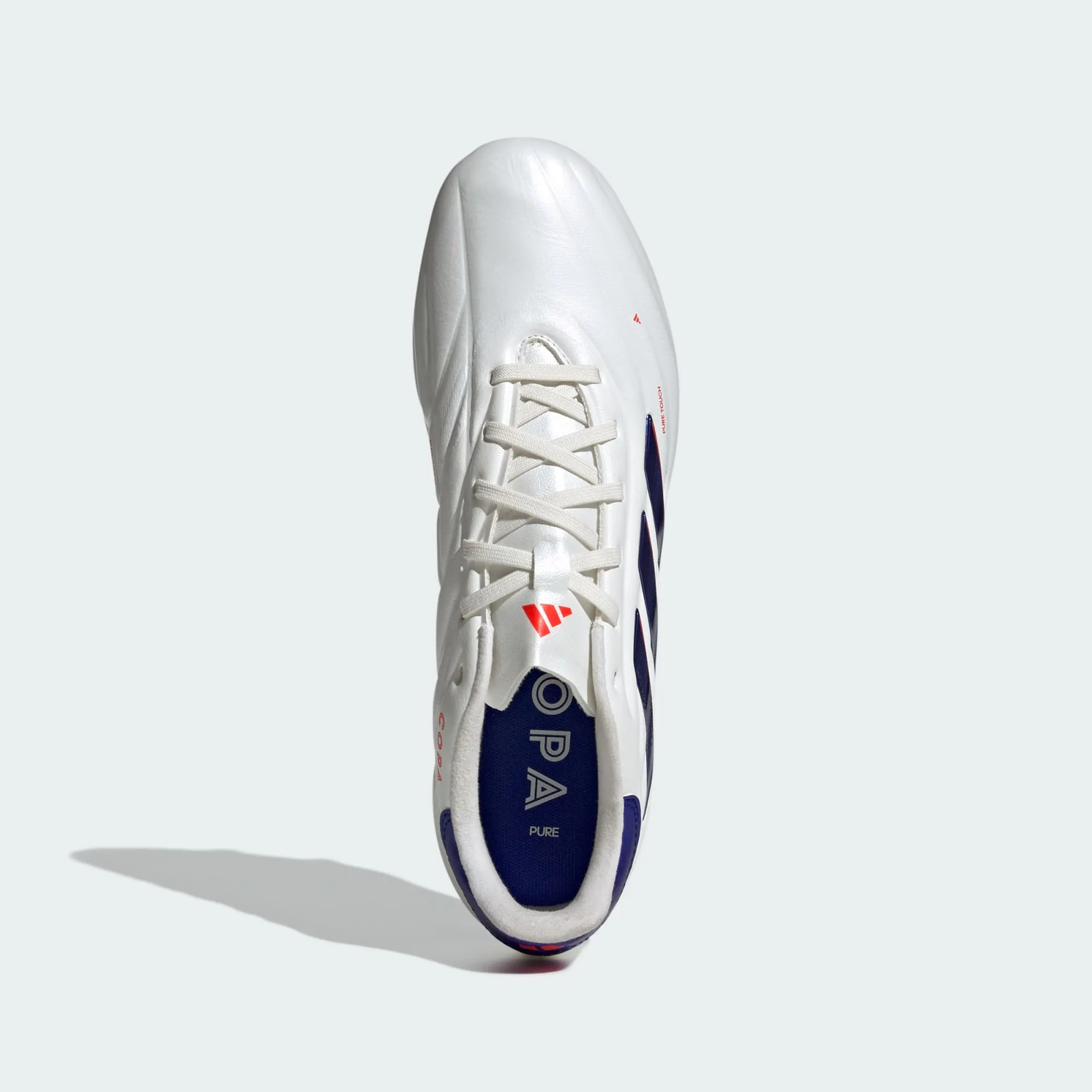 adidas Copa Pure 2 Pro Firm Ground Soccer Shoes | Cloud White-Lucid Blue-Solar Red | Men's