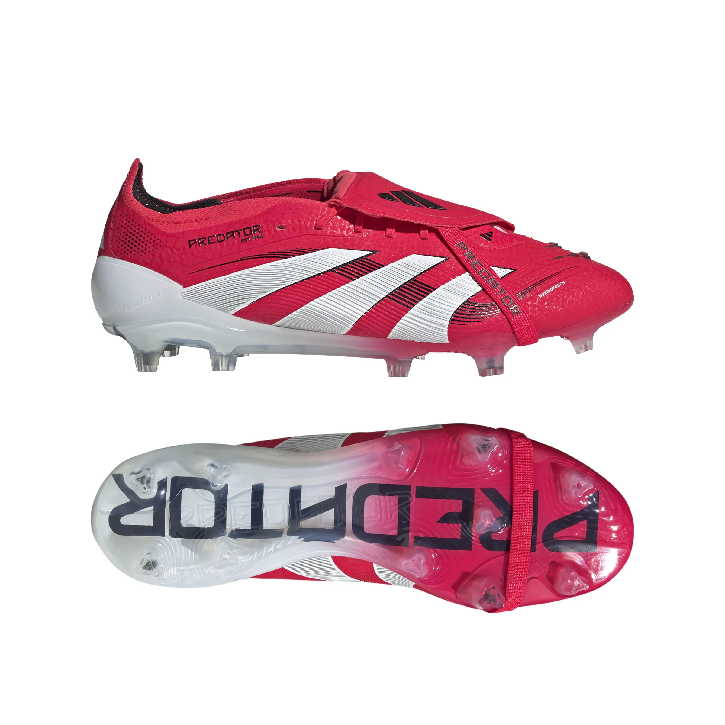 adidas Predator Elite Fold Tounge FG Firm Ground Soccer Cleat - Lucid Red / Cloud White / Core Black