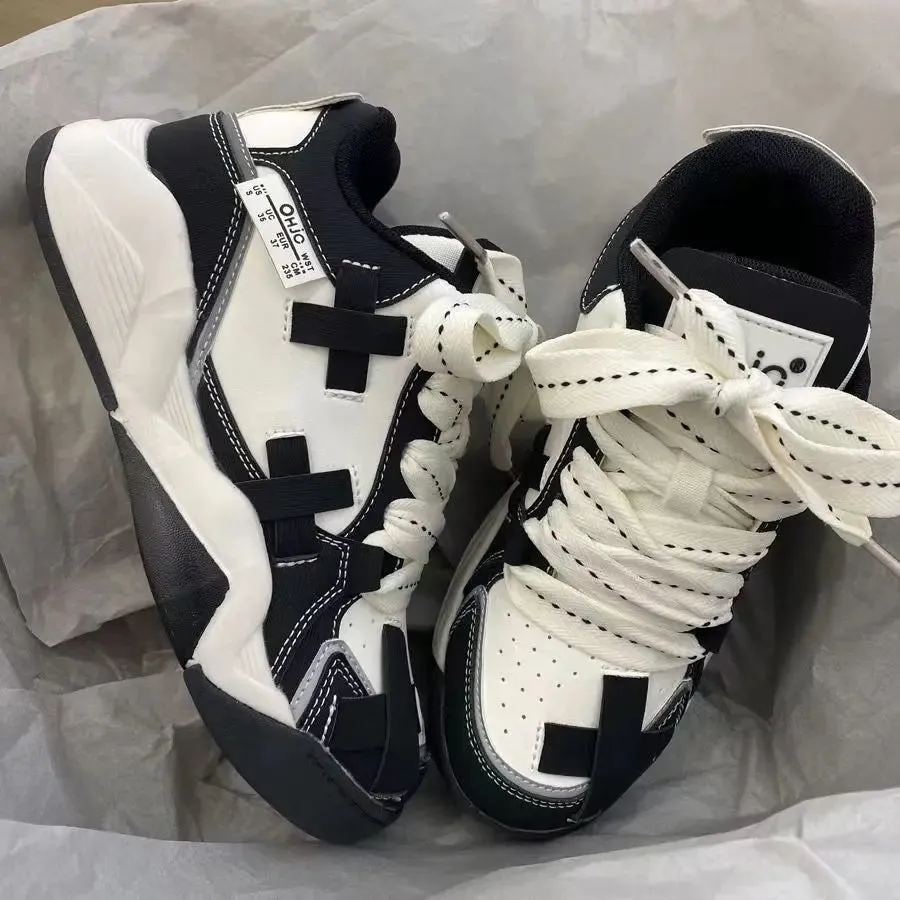 binfenxie  -  Women's High Top Sports Shoes Platform Lace Up Flat Shoes for Couples Casual Running Shoes Tennis Female Basketball Shoes