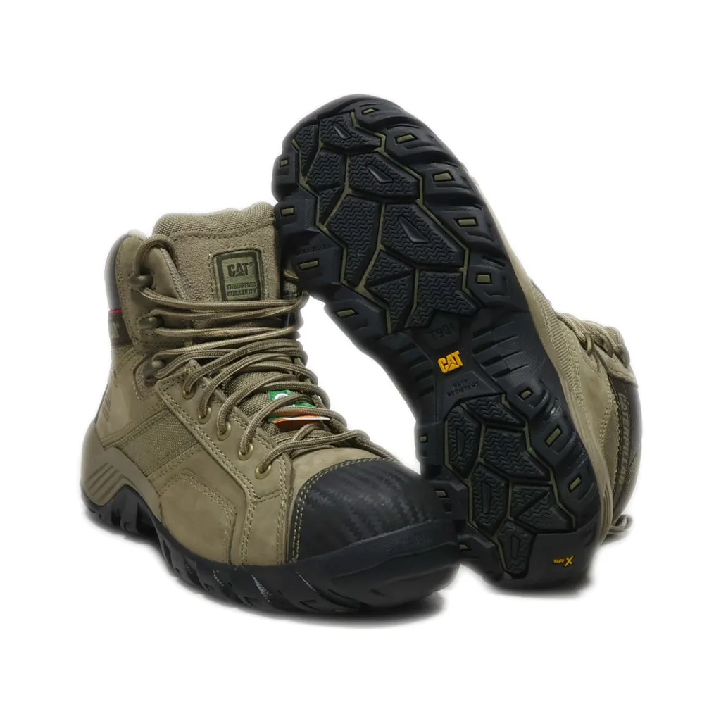 Caterpillar Composite Toe Hiking Boots Fabric Beige Colour For Women