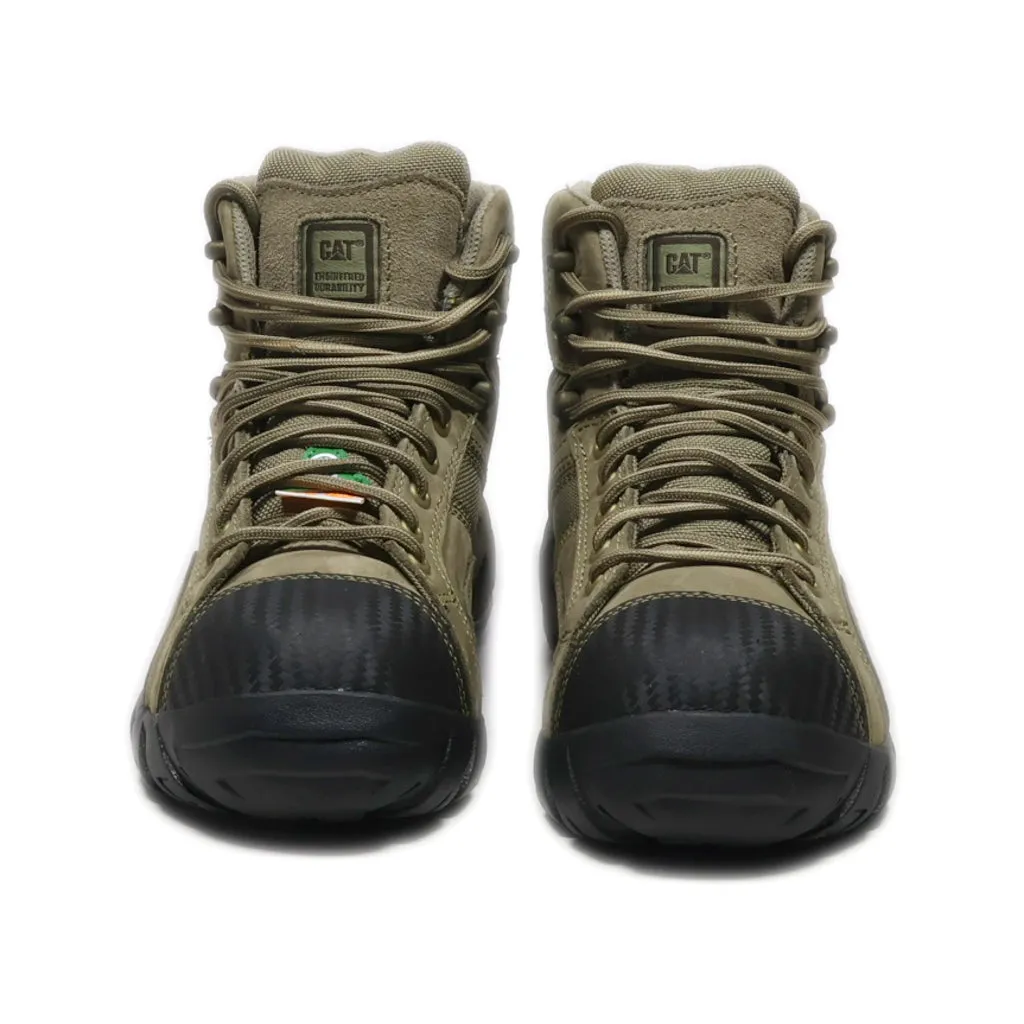 Caterpillar Composite Toe Hiking Boots Fabric Beige Colour For Women