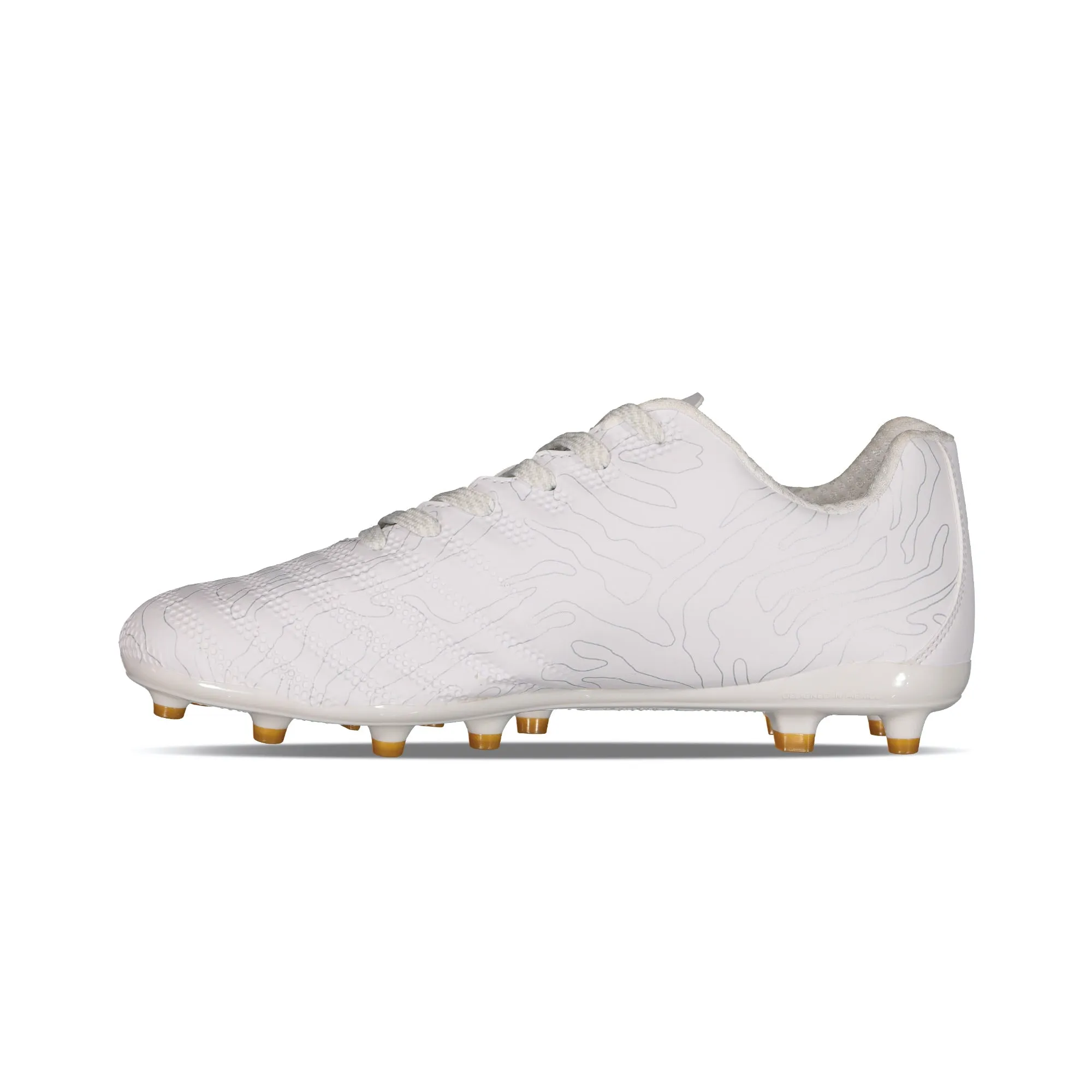 Charly Hot Cross 2.0 FG Soccer Cleats - White/Gold
