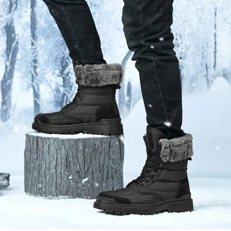 Cuzcare Hiking Winter Boots For Men 2-in-1 Waterproof Orthopedic Shoes