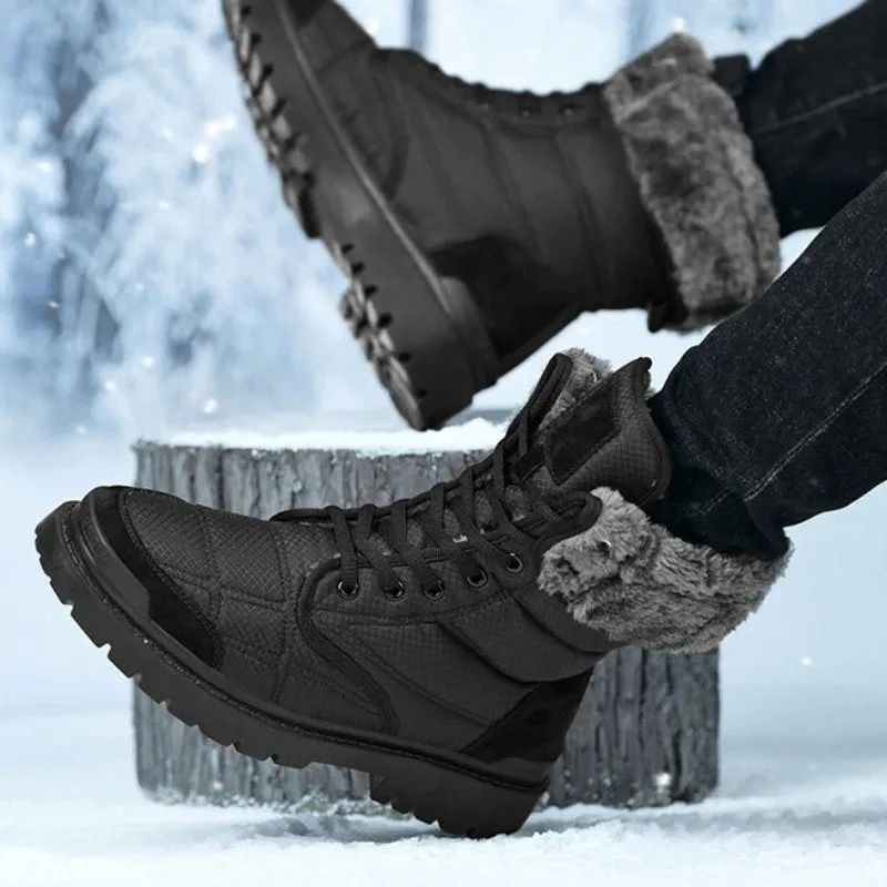 Cuzcare Hiking Winter Boots For Men 2-in-1 Waterproof Orthopedic Shoes