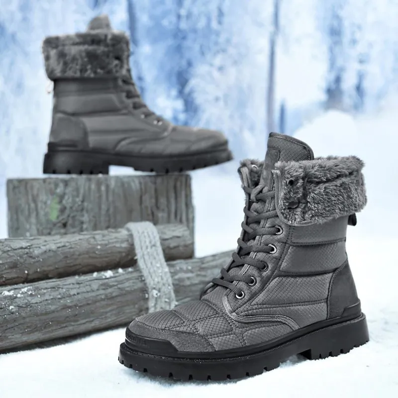 Cuzcare Hiking Winter Boots For Men 2-in-1 Waterproof Orthopedic Shoes