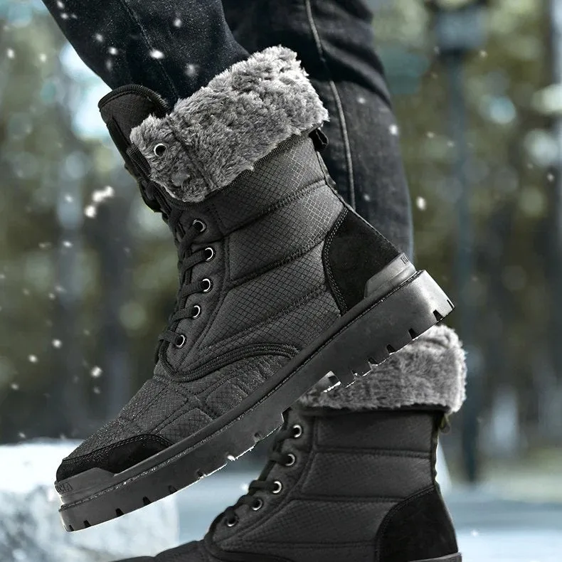 Cuzcare Hiking Winter Boots For Men 2-in-1 Waterproof Orthopedic Shoes