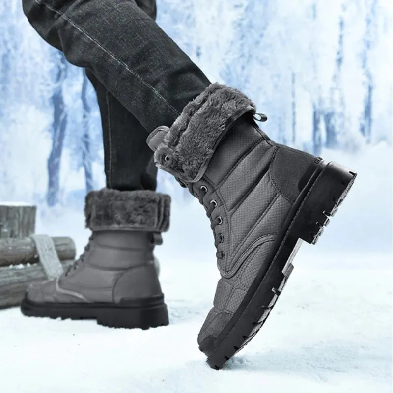 Cuzcare Hiking Winter Boots For Men 2-in-1 Waterproof Orthopedic Shoes