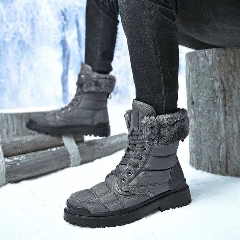 Cuzcare Hiking Winter Boots For Men 2-in-1 Waterproof Orthopedic Shoes