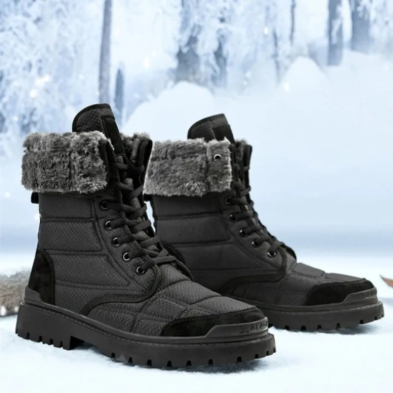 Cuzcare Hiking Winter Boots For Men 2-in-1 Waterproof Orthopedic Shoes