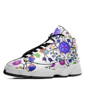 Floral Beadwork Seven Clans White Isstsokini Athletic Shoes