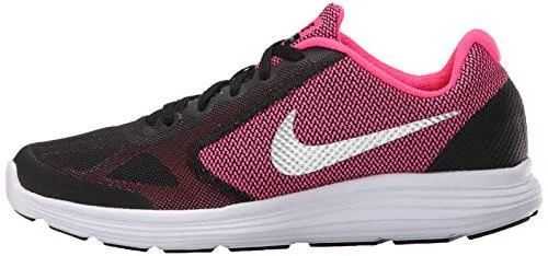 Girls Revolution 3 Running Shoe Gs Blackmetc Silverhyper Pinkwhite 6 M US Big Kid