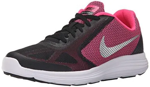 Girls Revolution 3 Running Shoe Gs Blackmetc Silverhyper Pinkwhite 6 M US Big Kid