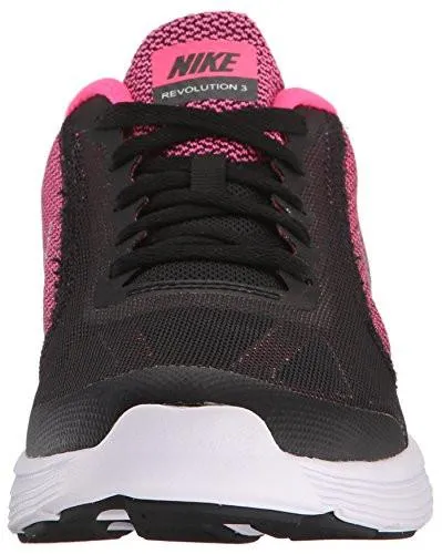Girls Revolution 3 Running Shoe Gs Blackmetc Silverhyper Pinkwhite 6 M US Big Kid