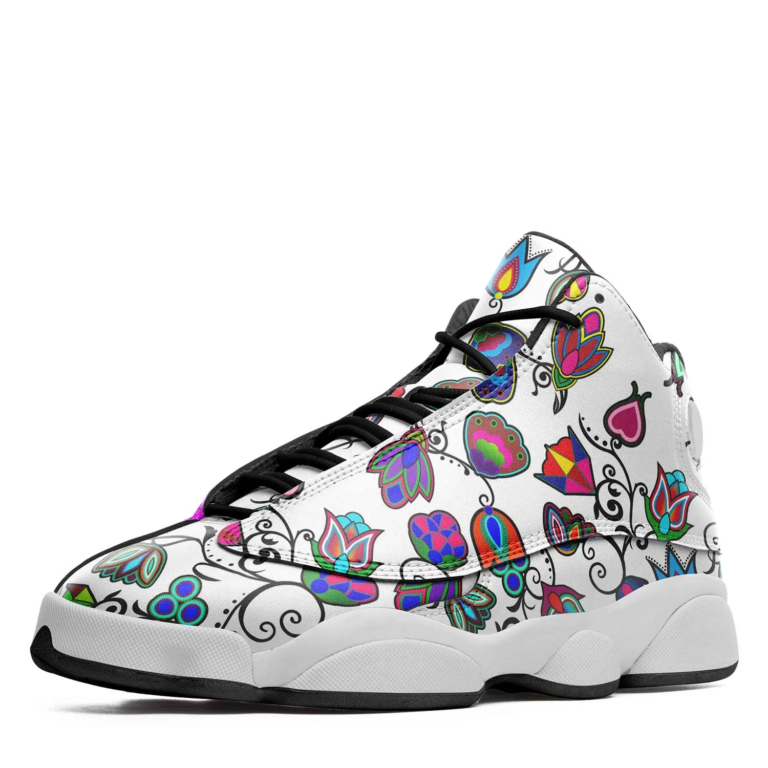 Indigenous Paisley - White Isstsokini Athletic Shoes