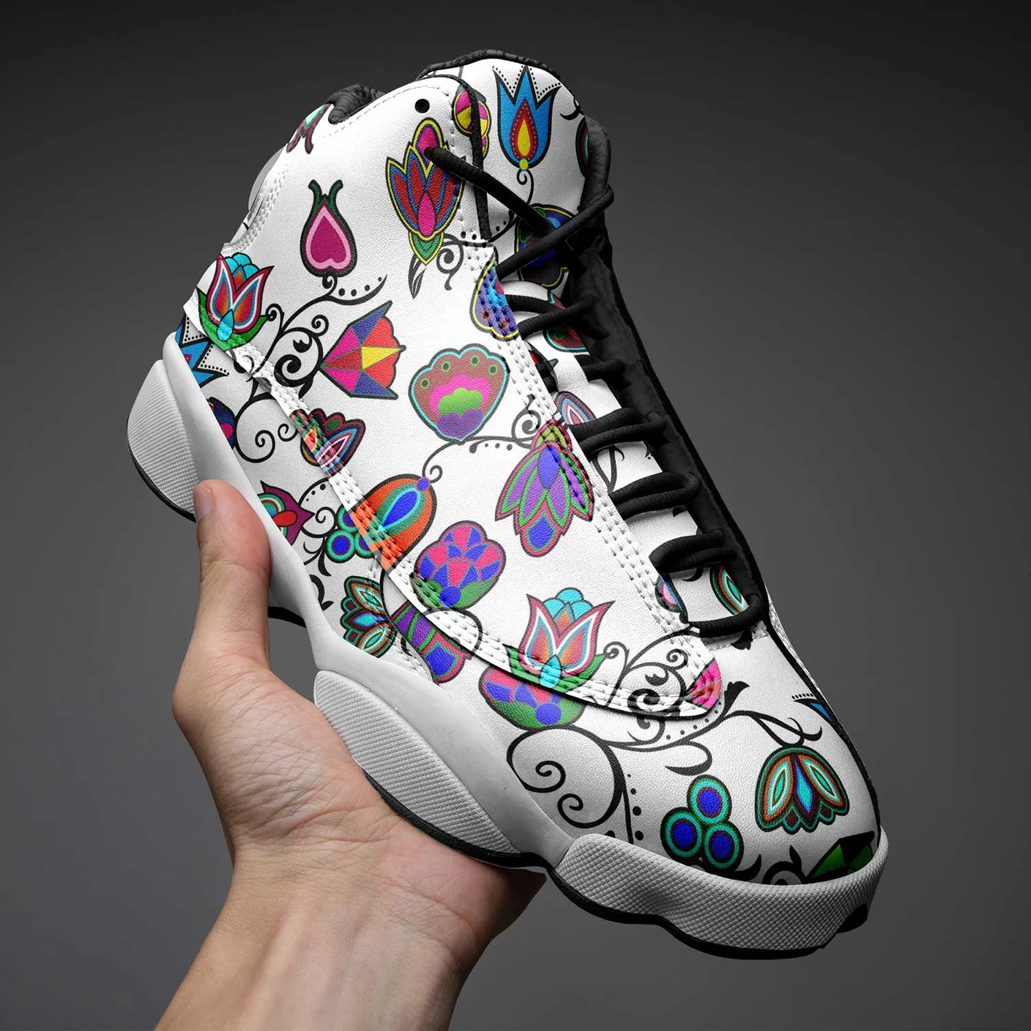 Indigenous Paisley - White Isstsokini Athletic Shoes