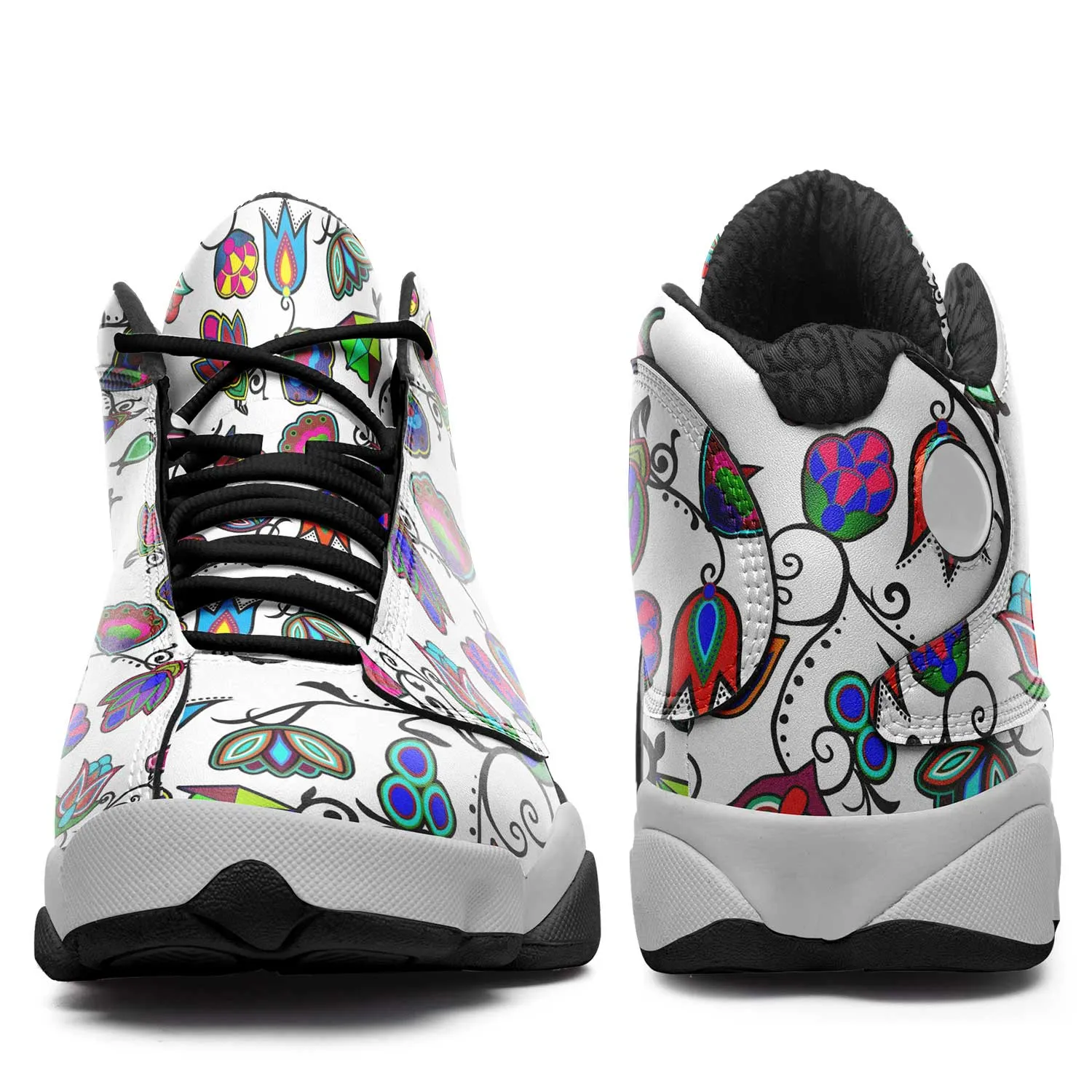Indigenous Paisley - White Isstsokini Athletic Shoes