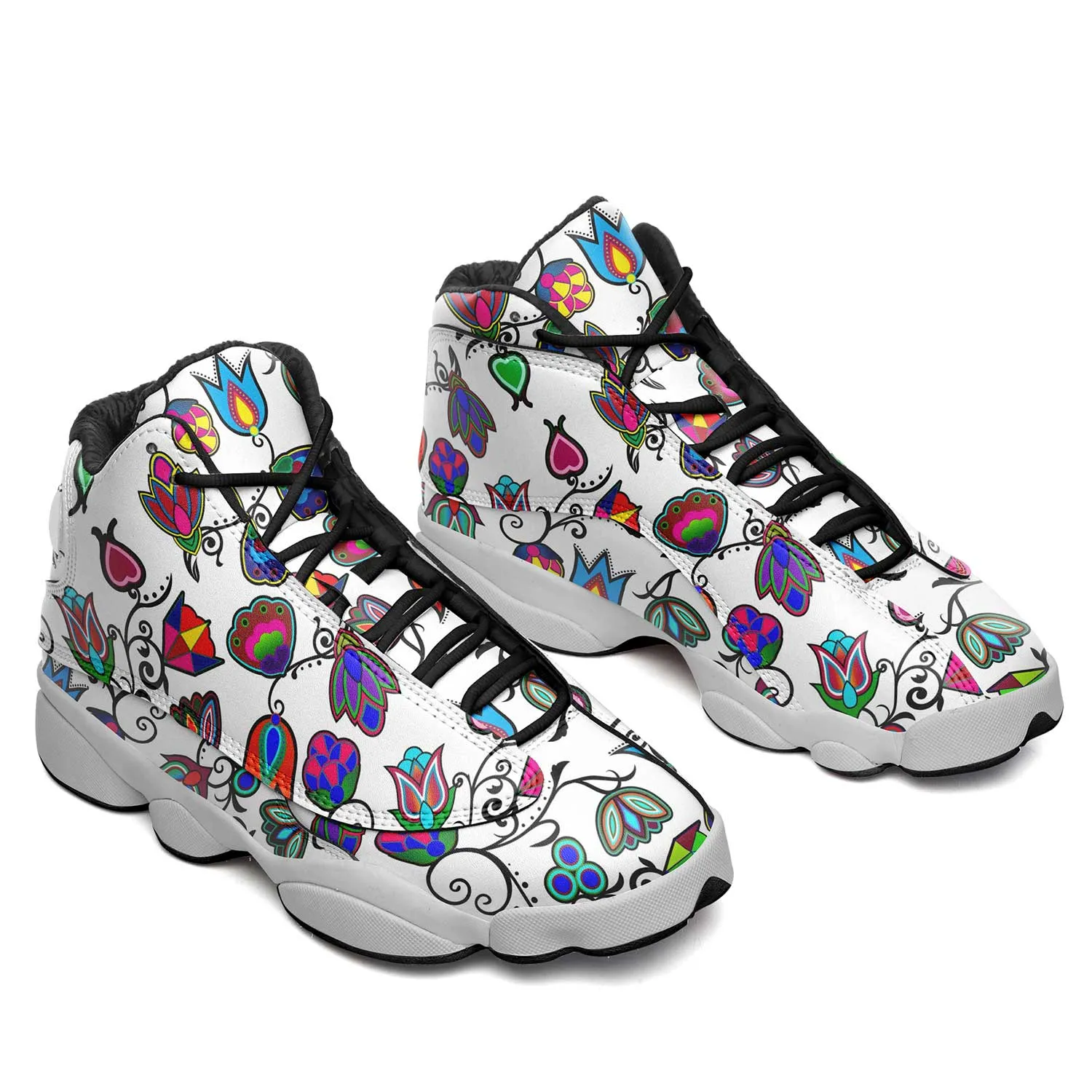Indigenous Paisley - White Isstsokini Athletic Shoes
