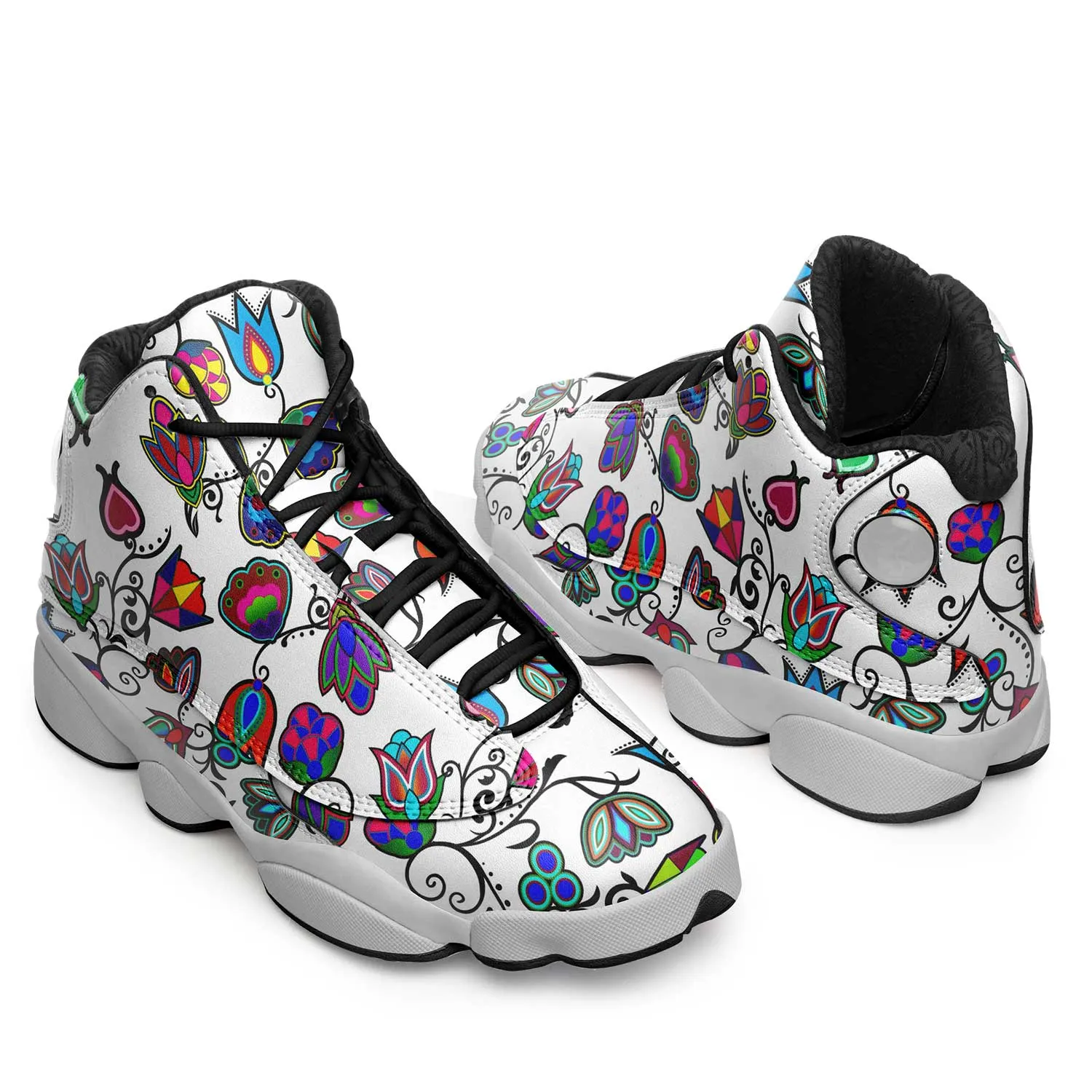 Indigenous Paisley - White Isstsokini Athletic Shoes