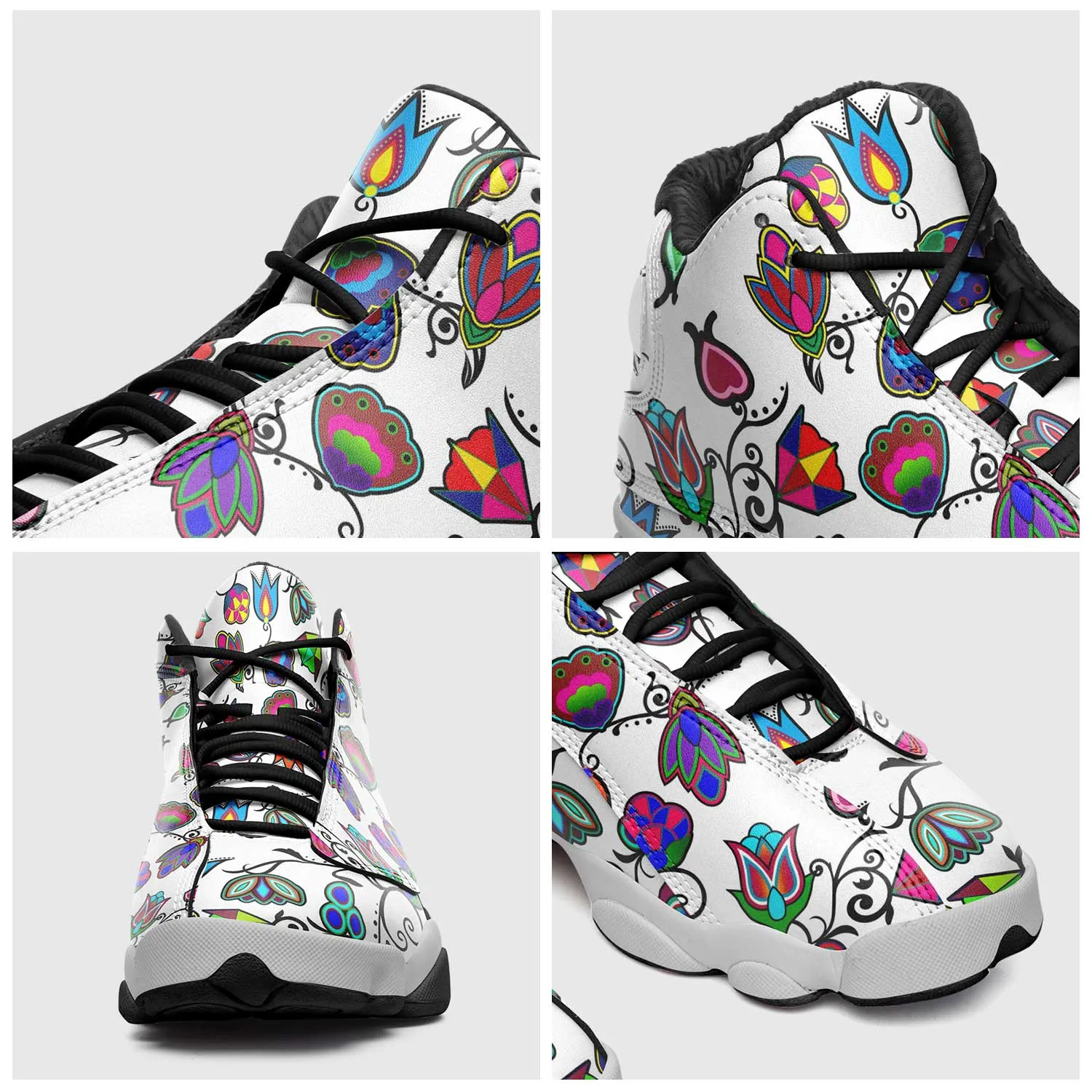 Indigenous Paisley - White Isstsokini Athletic Shoes