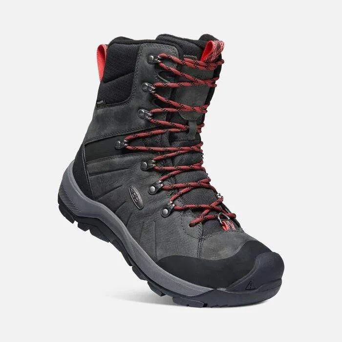 Keen Men's Revel IV High Polar Waterproof Hiking Boots- Magnet/ Red Carpet
