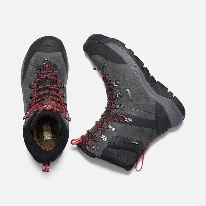 Keen Men's Revel IV High Polar Waterproof Hiking Boots- Magnet/ Red Carpet
