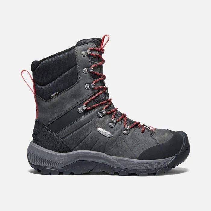 Keen Men's Revel IV High Polar Waterproof Hiking Boots- Magnet/ Red Carpet