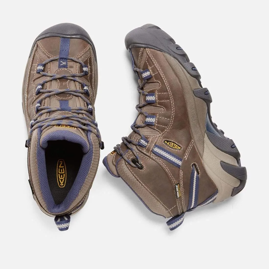 Keen Women's Targhee II Mid Waterproof Hiking Boots- Goat/ Crown Blue