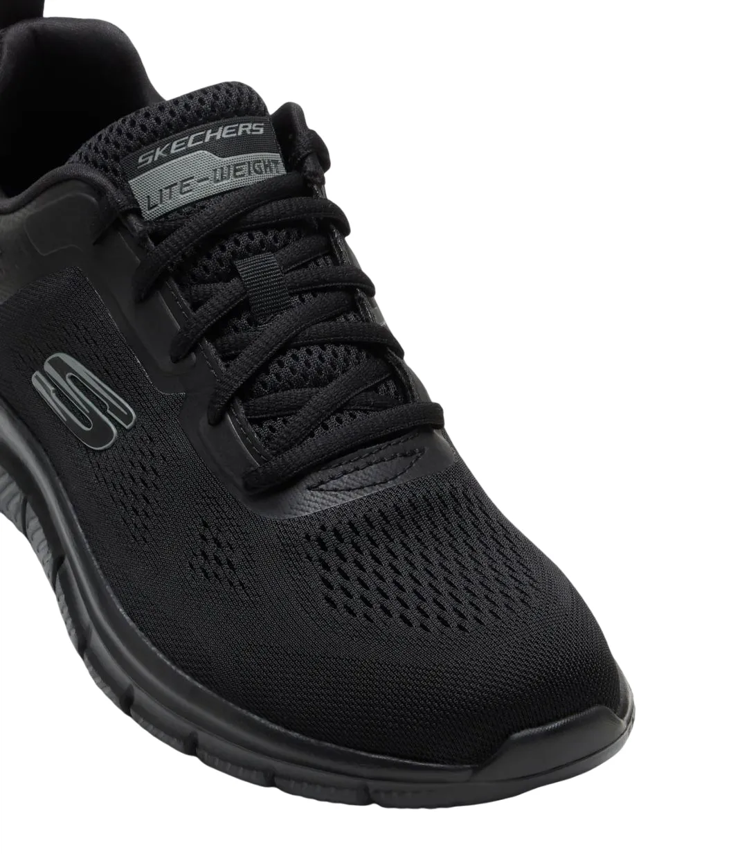 Mens Skechers Track Broader Shoes Black