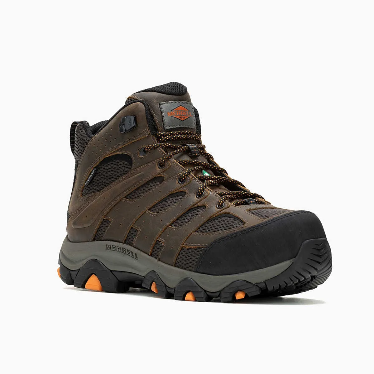 Merrell Men's Moab Vertex 2 Mid Waterproof CSA Work Boots- Earth