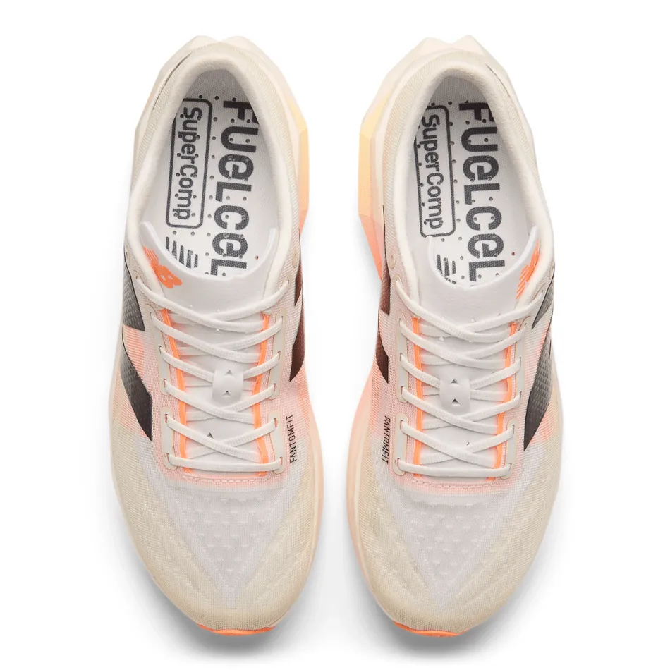 New Balance Women's FuelCell SC Elite V4 Running Shoes in White/Angora/Hot Mango SS25
