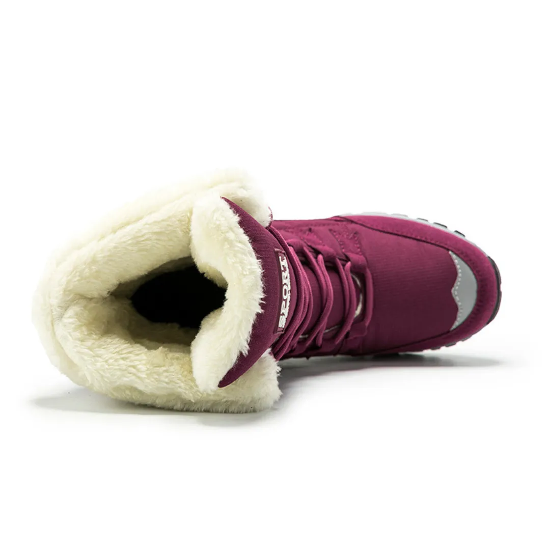OCW Orthopedic Women Winter Boots Warm Lace-up Comfortable Waterproof Non-slip Hiking Snow Boots