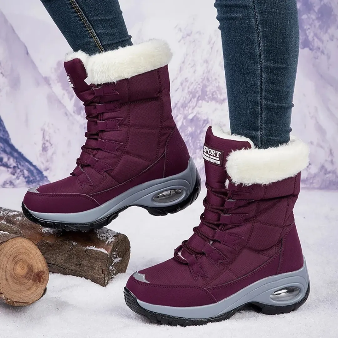 OCW Orthopedic Women Winter Boots Warm Lace-up Comfortable Waterproof Non-slip Hiking Snow Boots