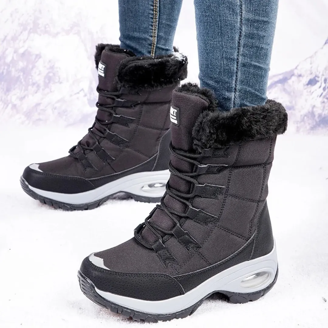 OCW Orthopedic Women Winter Boots Warm Lace-up Comfortable Waterproof Non-slip Hiking Snow Boots